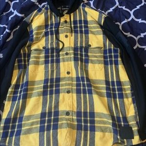 Men black and yellow express hoodie jacket XL